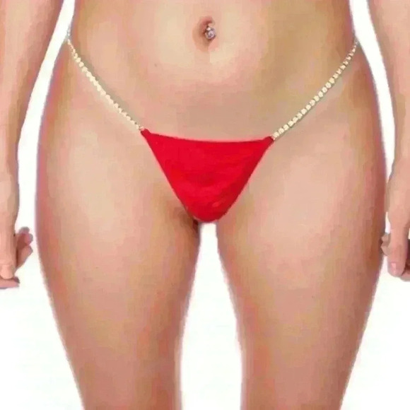 Adjustable Sides Rhinestone Thong, Eclipse - Picture 3 of 4